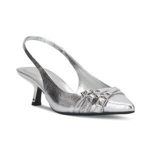 89$ I.N.C. International Concepts Capeka Slingback Pumps Size 6.5 US Silver